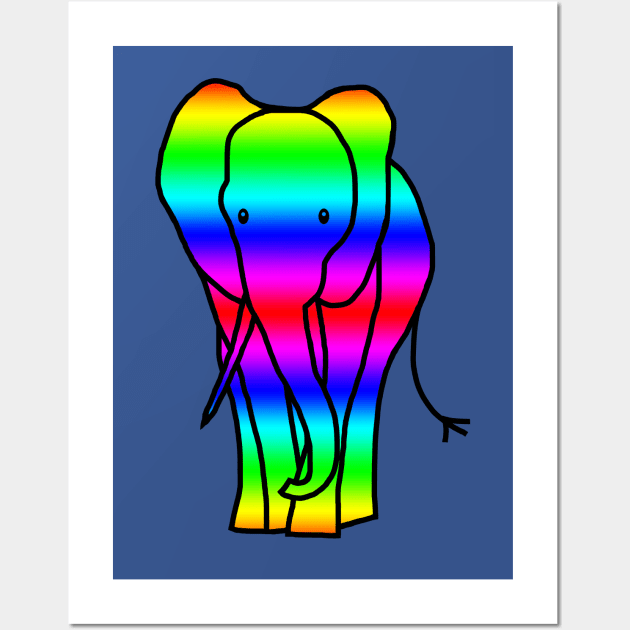 Elephant Rainbow Gradient Graphic Wall Art by ellenhenryart